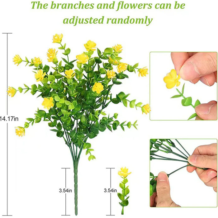 1 Bundle Artificial Flowers – UV Resistant Shrubs, Fake Flower Greenery for Office, Kitchen, Wedding & Garden Decoration