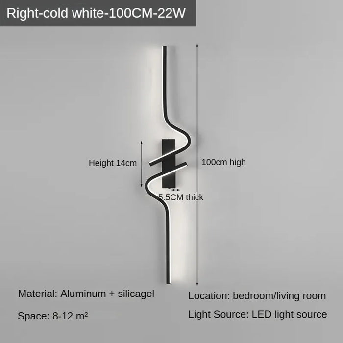 Modern Minimalist Strip Led Wall Light Bedroom Lights For Bedside Wall Sconce Led Light Living Room TV Sofa Background Wall Lamp