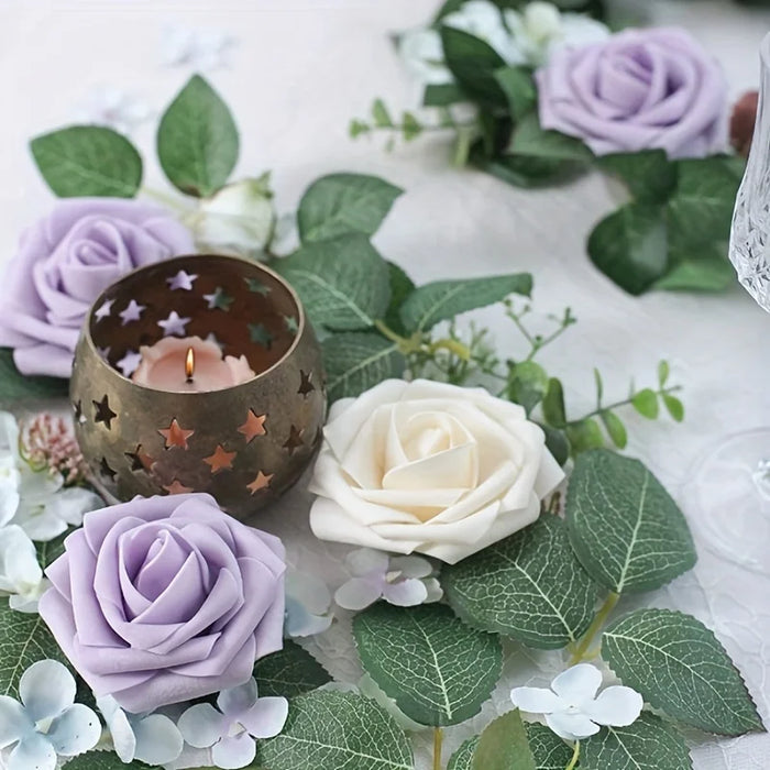 Artificial Rose Flowers with Stem – Realistic Fake Roses for Wedding Bouquets, Centerpieces, Bridal Shower & Home Decoration