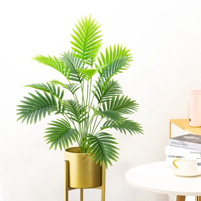 Large Artificial Palm Tree – Tropical Monstera Branch with Green Plastic Leaves for Home, Garden & Outdoor Decor