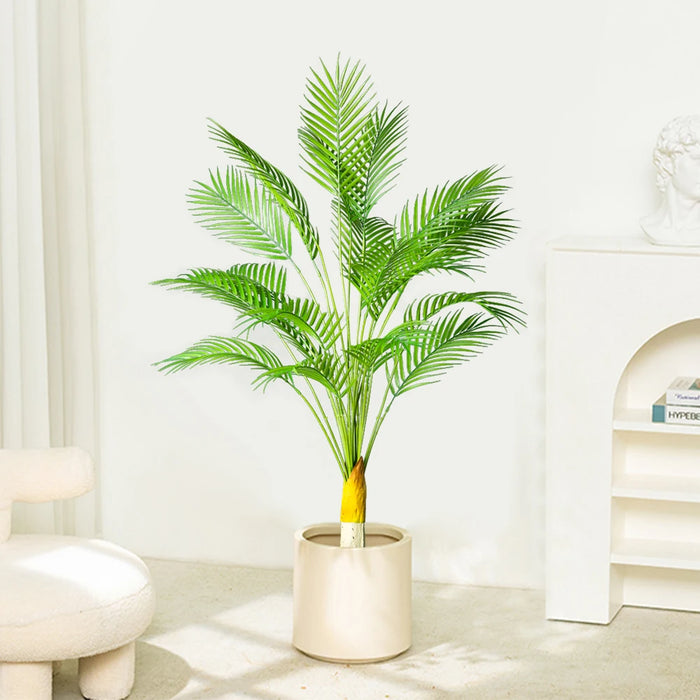 120cm Artificial Large Tropical Palm Tree – Realistic Fake Coconut Tree with Green Leaves for Home, Garden, Hotel, and Wedding Decor