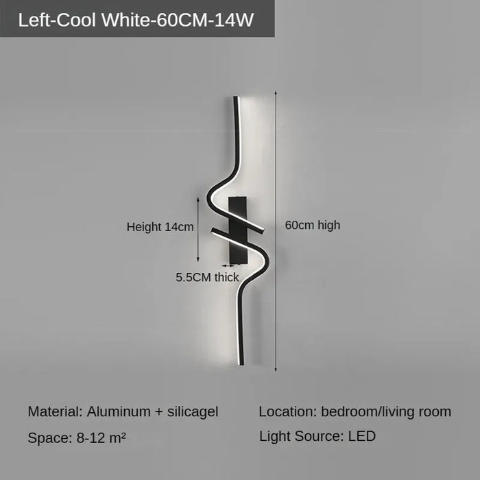 Modern Minimalist Strip Led Wall Light Bedroom Lights For Bedside Wall Sconce Led Light Living Room TV Sofa Background Wall Lamp