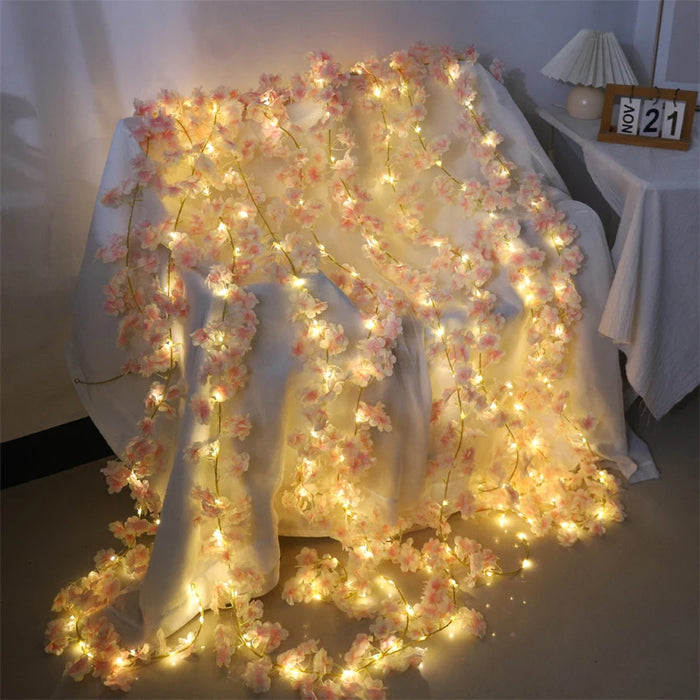 180CM Artificial Sakura Flowers Vine – Wedding Garden Arch, Home Party Decoration, Christmas Bridal Silk Flowers