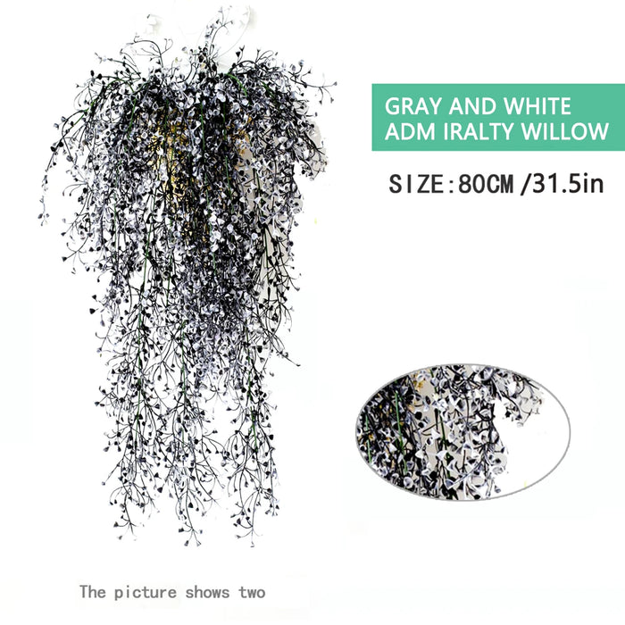 80cm Artificial Admiralty Willow Hanging Vine – Faux Wreath Garland with Leaves for Home, Garden, Balcony Décor
