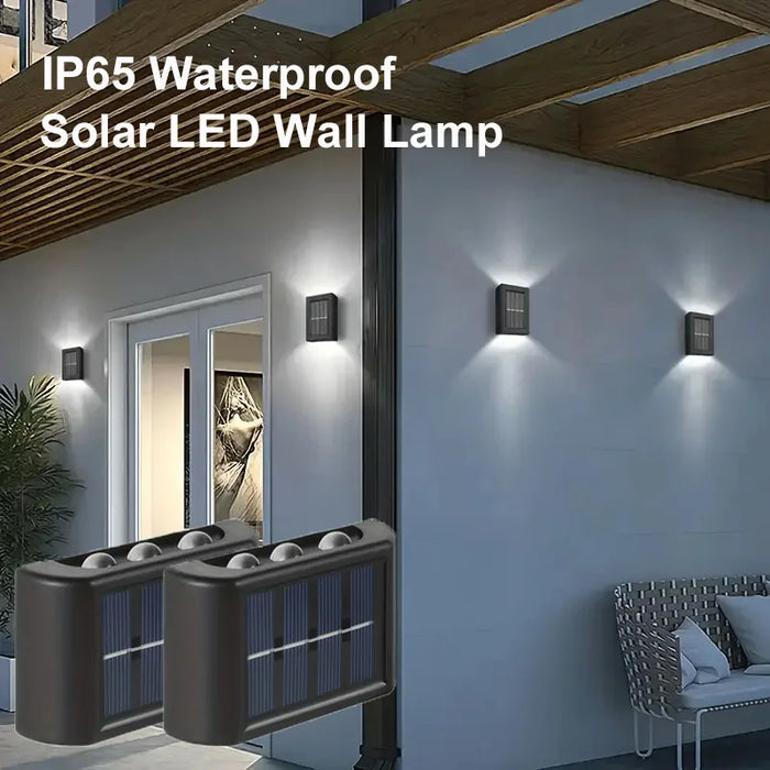 Solar Wall Lamp – Waterproof Outdoor LED Light for Garden, Porch, Yard, and Balcony – Up and Down Illumination with Solar Power