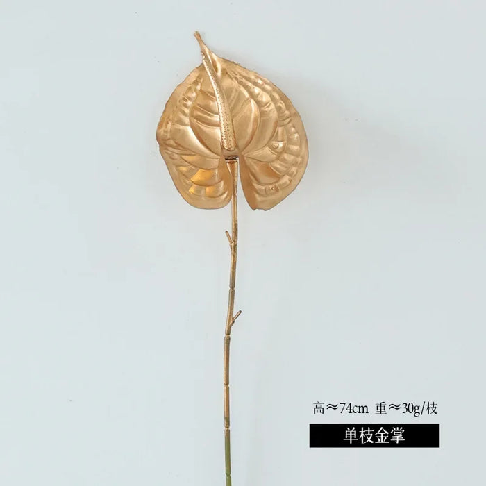 Artificial Golden Ginkgo Leaf & Eucalyptus Flower Arrangement – Perfect for Weddings, Home Decor, Christmas, and Special Occasions