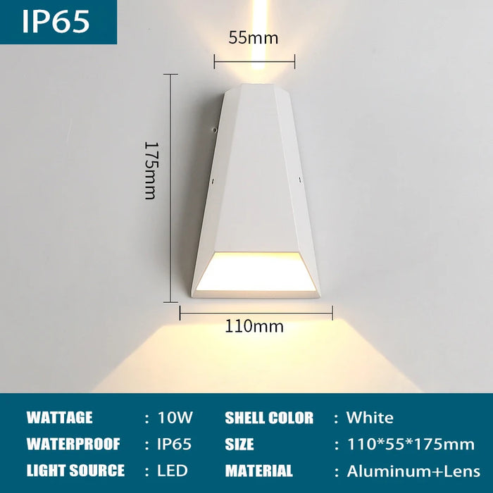 IP65 Waterproof LED Wall Lamp – 6W & 10W Outdoor Modern Nordic Wall Sconce for Porch, Garden, and Indoor Spaces (85-265V)