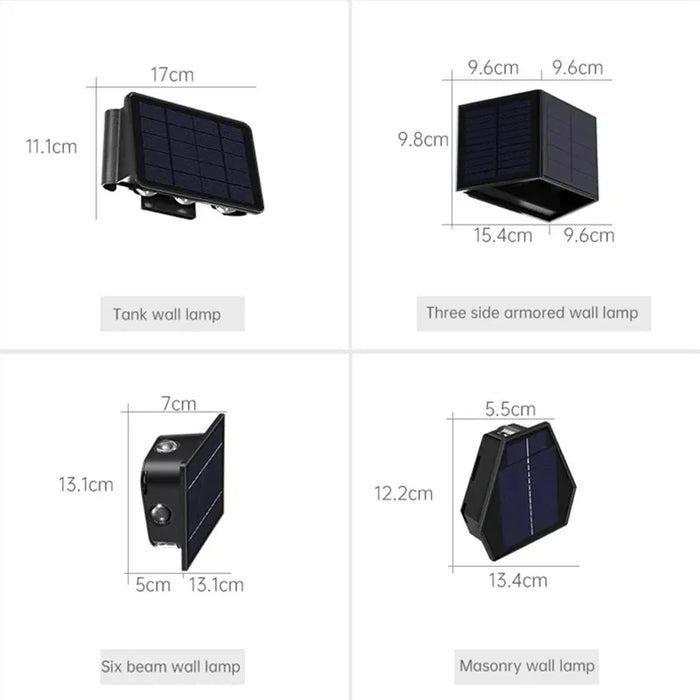 Outdoor Solar LED Wall Light – IP54 Waterproof Up & Down Garden Lamp with Solar Panel, ABS Construction for Yard, Street, and Patio