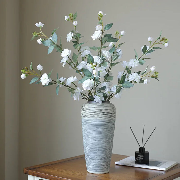 Artificial Camellia Flower Branch – 90cm Silk Long Branch with Fake Leaves for Wedding, Home, and Table Decor