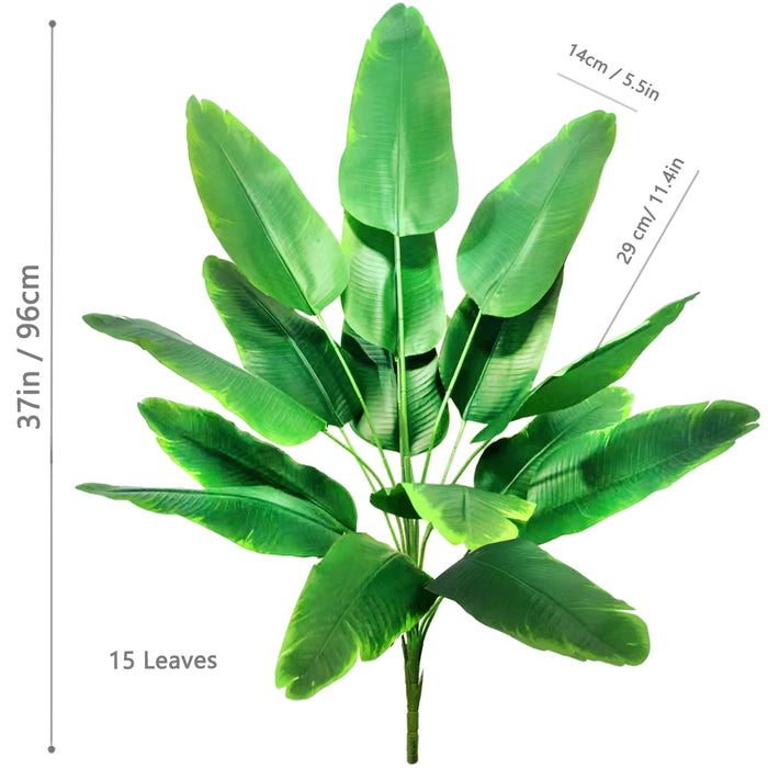 65-125cm Large Artificial Tropical Palm Tree – Real Touch Fake Banana Plant with 24 Leaves for Home, Garden, and Outdoor Decor