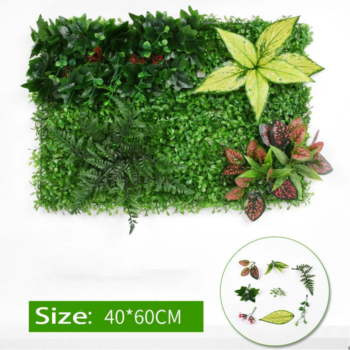 60x40cm Artificial Green Wall Panel – Realistic Fake Plants for Home Garden Jungle Decor, Lawn Decoration & Outdoor Fence