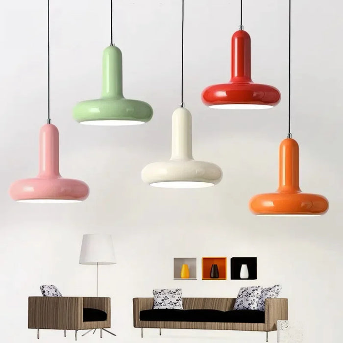 Bauhaus Inspired Chandelier – Retro Nordic Single-Head Dining Table, Bar, Bedroom Pendant Light – E27 LED Bulb Compatible