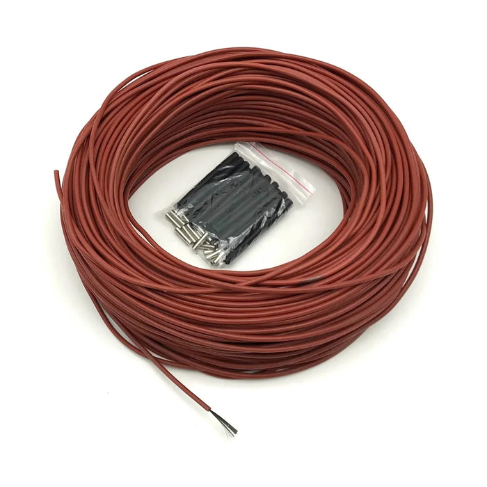 10m-20m Carbon Fiber Heating Cable – Low-Cost 33 Ohm/m Infrared Electric Floor Heating Wire, Silicone Rubber Insulated