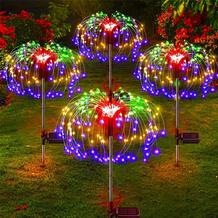 LED Solar Firework Lights – Waterproof Outdoor Garden Decoration Fairy Lights for Lawn, Patio, and Landscape, IP68 Protection