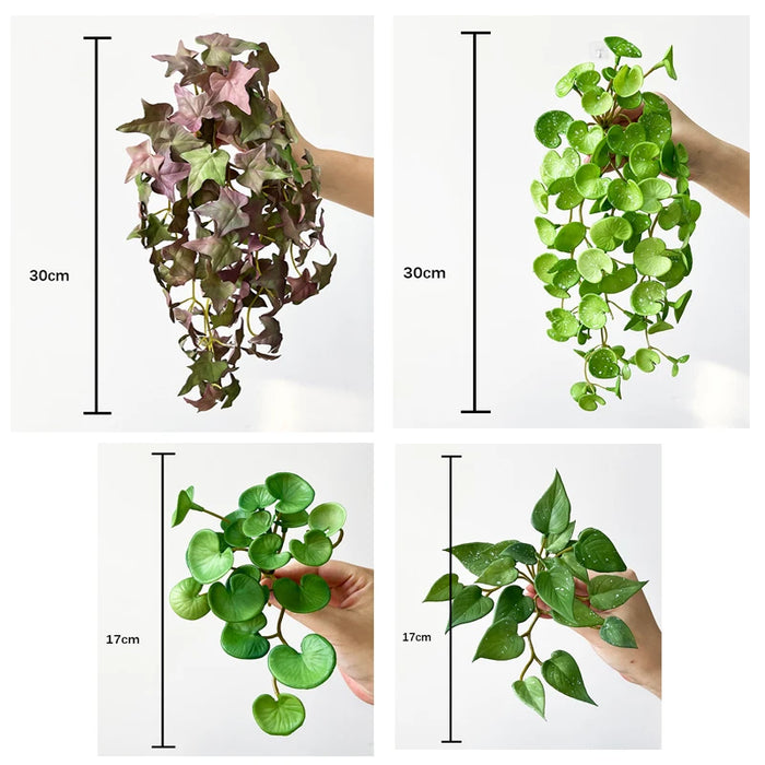 Artificial Copper Coin Grass – Mini Faux Greenery Bouquet for Home, Office & Garden Décor