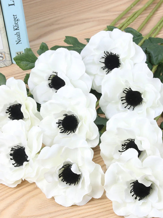 Artificial Wildflower Silk Anemone – Single Head for Home Decoration, Living Room, Wedding Bouquet, and Background Wall Accent