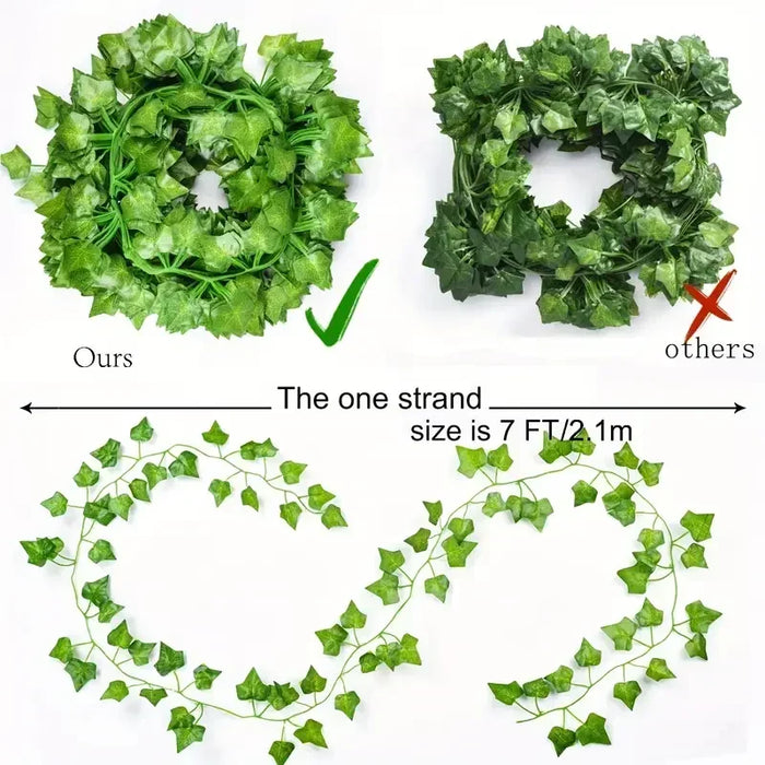 30pcs Artificial Ivy Vine Garland – Fake Green Leaves Hanging Creeper for Garden, Wedding, Party, and Home Decor