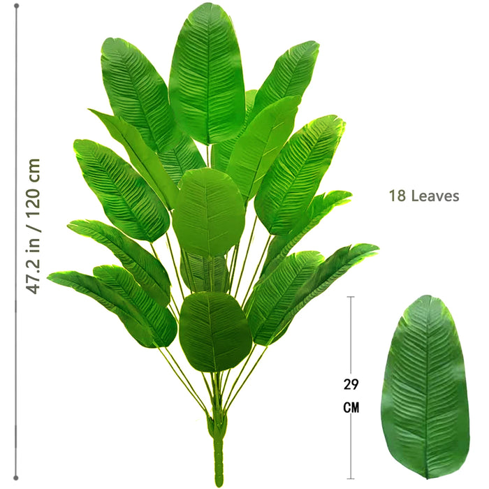 65-125cm Large Artificial Tropical Palm Tree – Real Touch Fake Banana Plant with 24 Leaves for Home, Garden, and Outdoor Decor