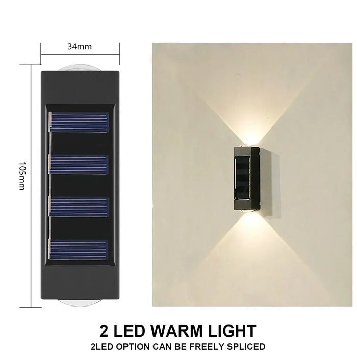 Outdoor Solar LED Wall Lights – Waterproof Up and Down Lighting for Garden, Balcony, Yard, and Street Decor