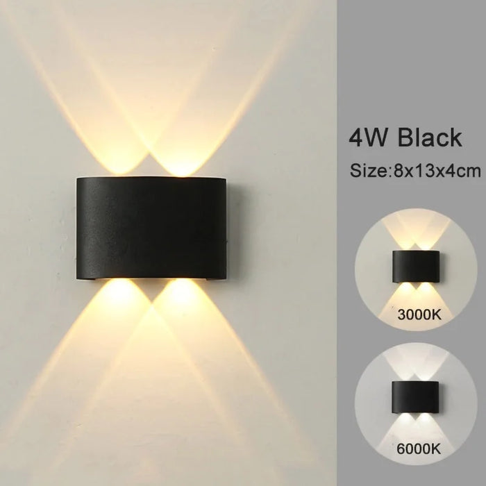 Modern LED Wall Sconce – Up & Down Indoor Outdoor Wall Lamp for Living Room, Bedroom & Hallway