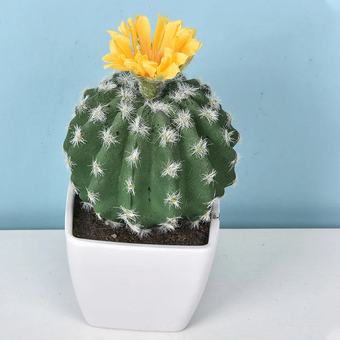Mini Fake Plastic Cactus Bonsai – Realistic Artificial Succulent Plant for Home, Office, Living Room, and Desk Decor (No Pot)