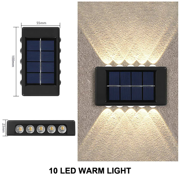 Outdoor Solar LED Wall Lights – Waterproof Up and Down Lighting for Garden, Balcony, Yard, and Street Decor