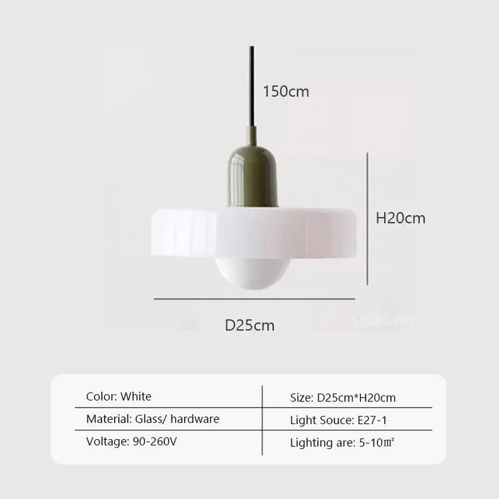 LED Medieval Glass Pendant Light – Candy Color Single Head Lamp for Living Room, Bedroom, and Dining Room