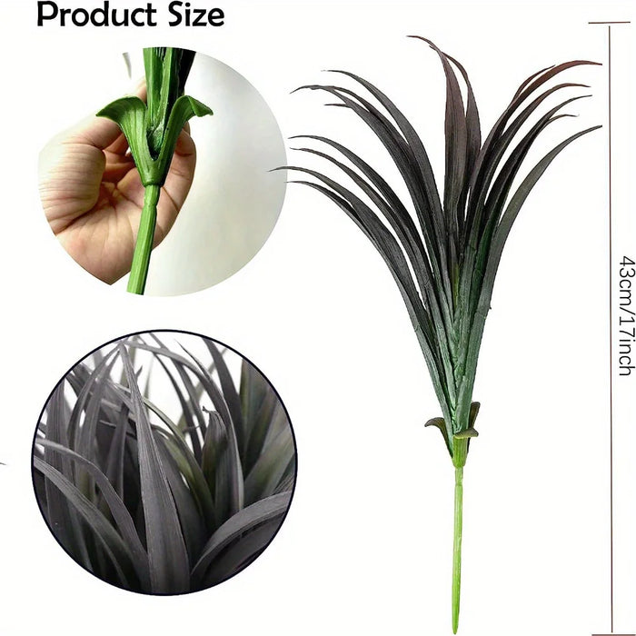 10PCS Simulated Chlorophytum Artificial Plants – Faux Boston Fern Bushes with Plastic Leaves for Outdoor Garden Decoration