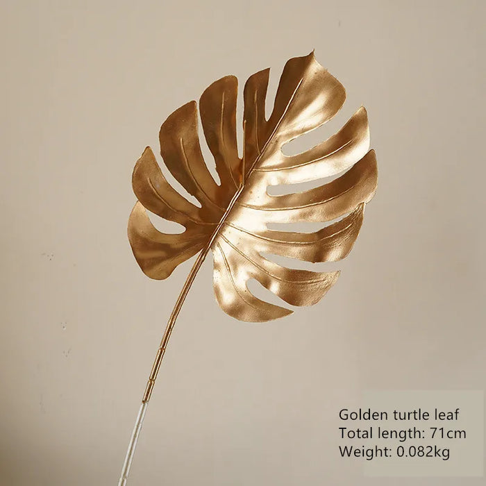 Golden Series Palm, Ginkgo & Eucalyptus Artificial Flower Arrangement – Wedding, Home, Christmas & Event Decor (67-84cm)