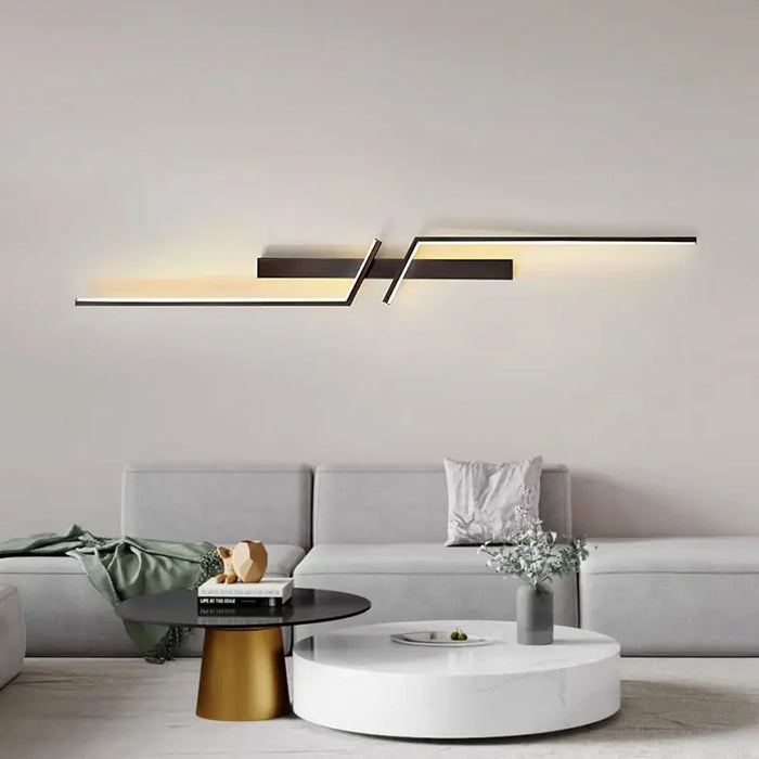 Modern Black and Gold LED Wall Lamp – Wall Mounted Lighting for Corridor, Bedroom, Living Room, and Indoor Spaces