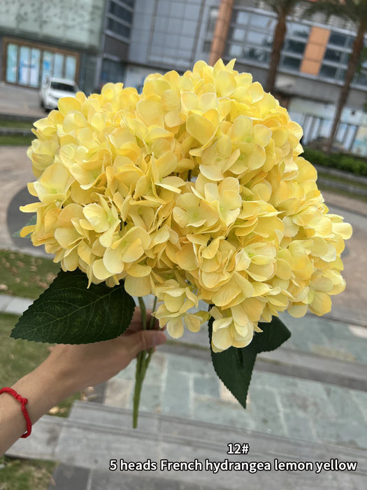 Artificial Silk Hydrangea Flower Bouquet – DIY Wedding, Party, and Home Decor – Large Hydrangea Heads for Bridal Bouquets and Floral Arrangements