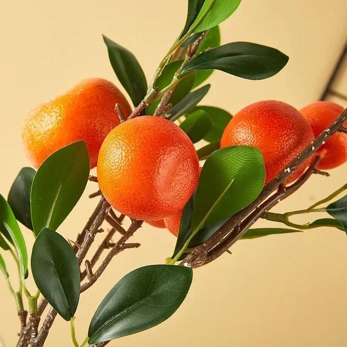 Simulated Orange Fruit Decoration – Artificial Orange Flower Arrangement for Home, Desktop, Wedding, and Photography Props