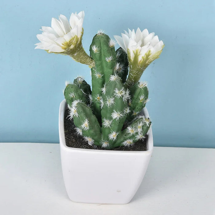 Mini Fake Plastic Cactus Bonsai – Realistic Artificial Succulent Plant for Home, Office, Living Room, and Desk Decor (No Pot)
