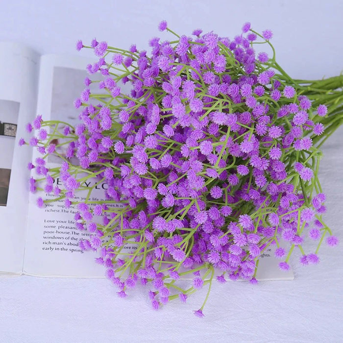 90 Heads Artificial Gypsophila Flowers – 61cm Plastic Floral Branch for DIY Wedding, Party, and Home Decorations