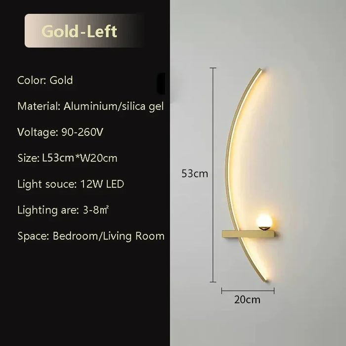 Modern LED Wall Lamp – Aluminium 53cm Long Strip Light for Bedroom, Living Room, Aisle, and Indoor Use – Dimmable with Remote Control