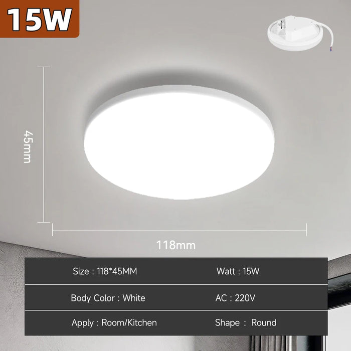 Modern LED Ceiling Lamp – 18W/30W/40W/72W Round Ceiling Light for Living Room, Bedroom, Kitchen, and Bathroom