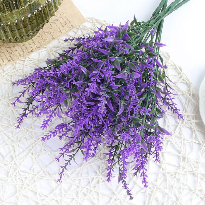 Artificial Lavender Bouquet – Plastic Fake Flowers for Wedding, Home & Garden Decoration, Bridal Bouquet, Photography Props