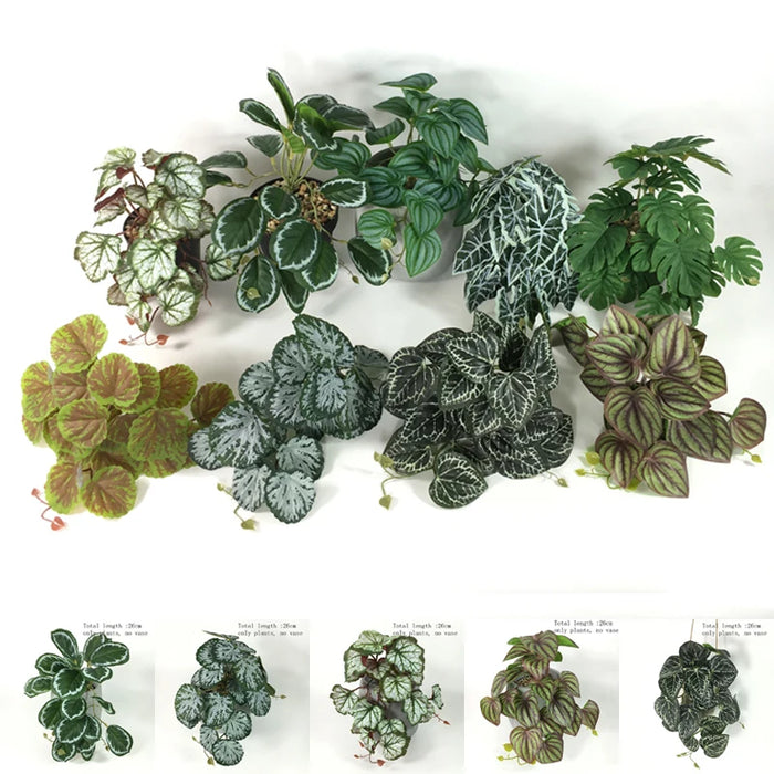 Artificial Turtle Back Leaf Vine – Realistic Rattan Potted Ornament for Home, Wedding, and Garden Decor