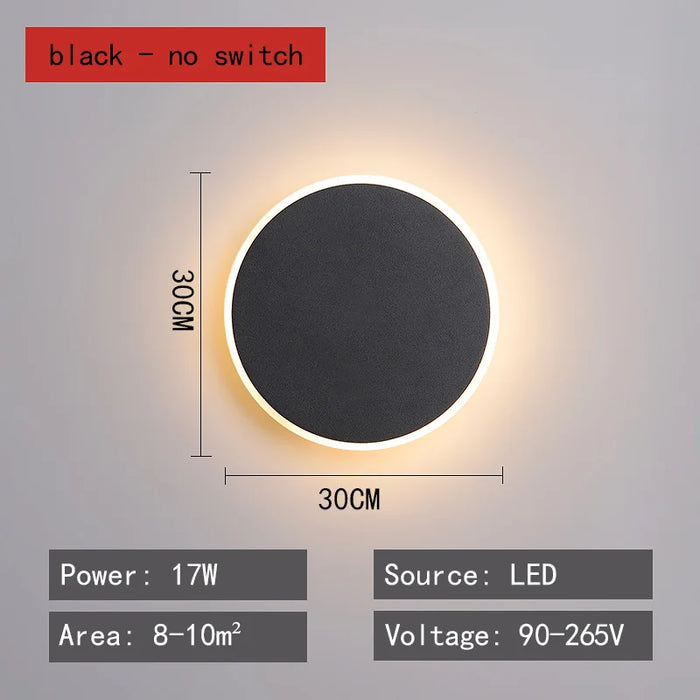 Touch Sensor Wall Lamp – LED Color-Changing Round Wall Light for Living Room, Corridor, Porch & Aisle with Acrylic Shade
