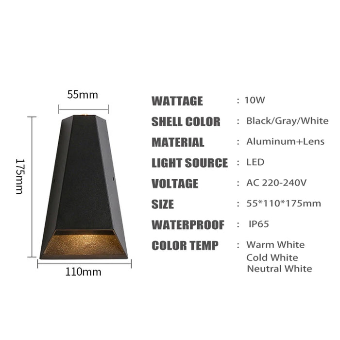 IP65 Waterproof LED Wall Lamp – 6W & 10W Outdoor Modern Nordic Wall Sconce for Porch, Garden, and Indoor Spaces (85-265V)