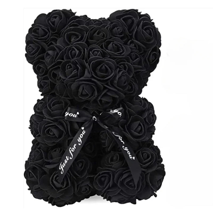 Artificial Eternal Rose Teddy Bear - Romantic Gift for Mother's Day, Valentine's Day, Birthday & Anniversary - Perfect Home Decoration