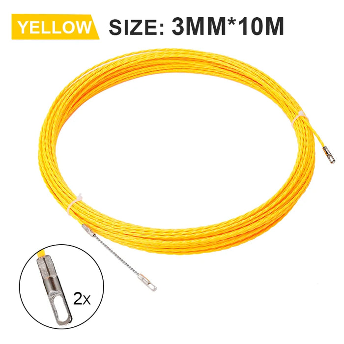 3mm 10-50M Fiberglass Fish Tape Reel – Cable Puller for Telecom and Electrical Wall Wire Conduit