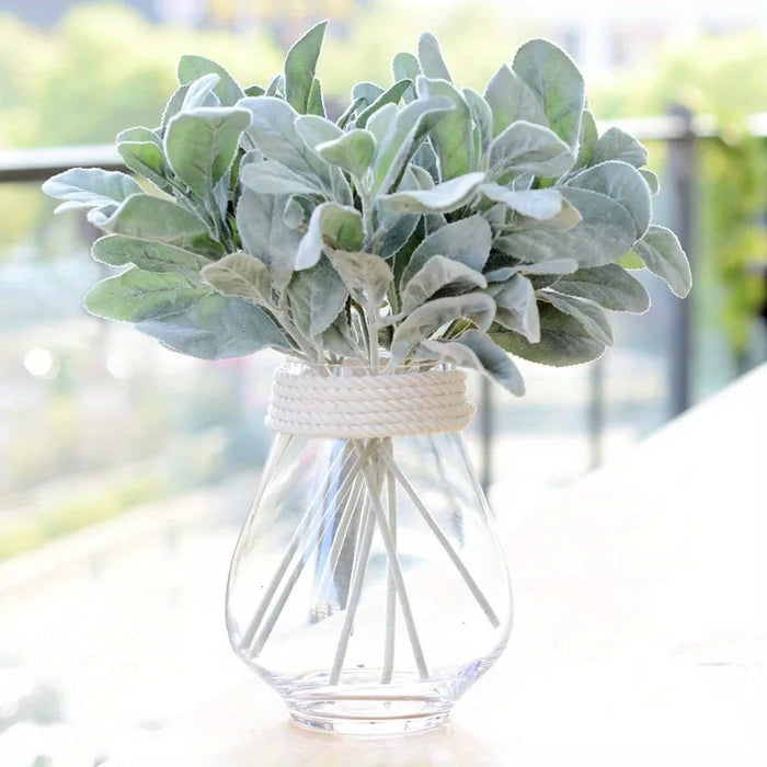 Artificial Sheep Ear Leaves – Realistic Faux Plant for Home Decoration, Wedding Arrangements, and Dining Table Decor (1/3/5 Pcs)