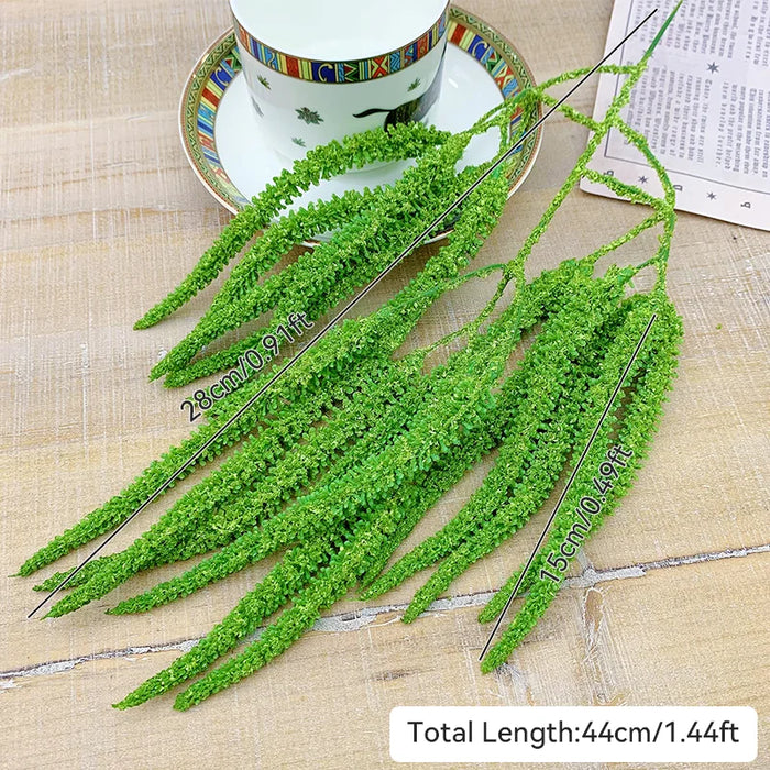 Artificial Plant Grass Branch – Plastic Vine for Wedding, Home, and Office Decoration – Green Floral Arrangement for Living Room, Events, and Parties (44cm)