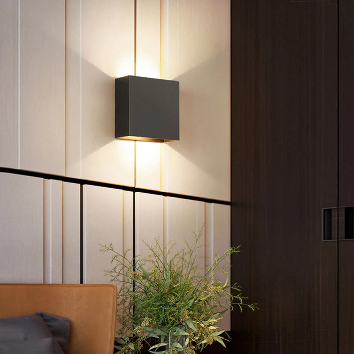 Modern Square LED Wall Lamp – IP65 Waterproof Up and Down Outdoor/Indoor Wall Light Fixture for Home, Porch, and Hallway