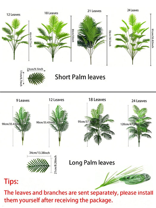 Large Artificial Areca Palm Tree in Pot – Faux Tropical Plant for Home, Office, and Floor Decoration (1pc)