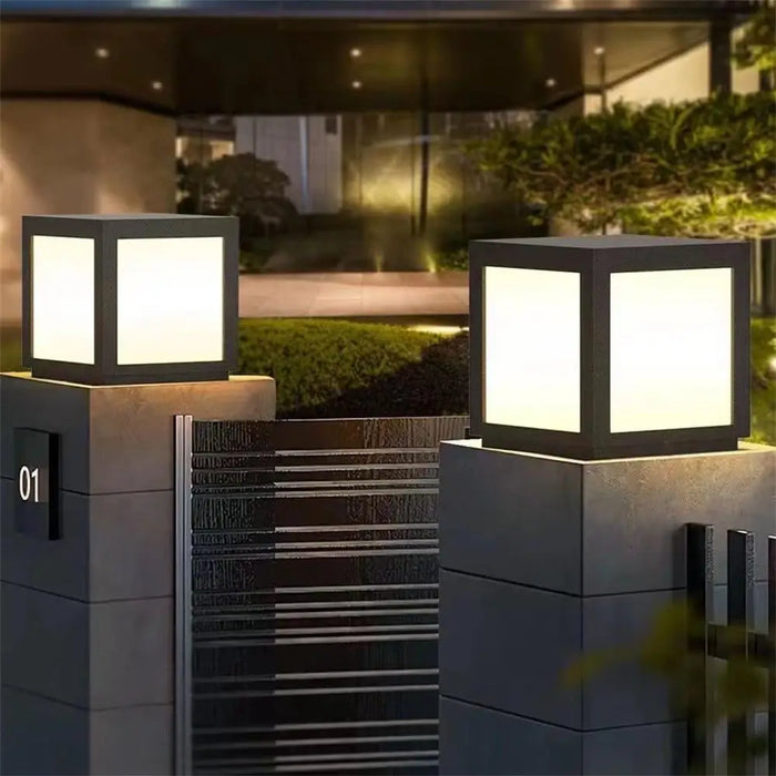 Timed LED Solar Outdoor Pillar Light – Waterproof, Remote Control, 4 Color Modes for Garden, Pathway, and Yard Décor – IP44 Solar Powered LED Lamp