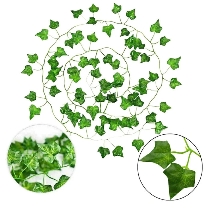 2.1m Artificial Ivy Leaf Garland – Lifelike Green Vine for Home, Garden, and Wedding Decoration – Silk Hanging Vine for DIY Projects and Party Décor