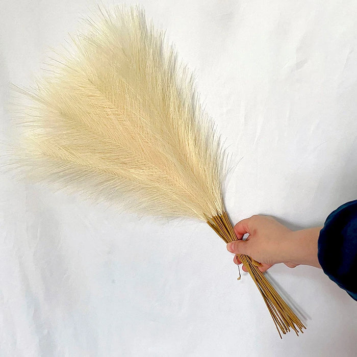 10pcs Artificial Pampas Grass – Blue Fake Reed Flowers for Wedding, Home, Party, and Vase Decoration