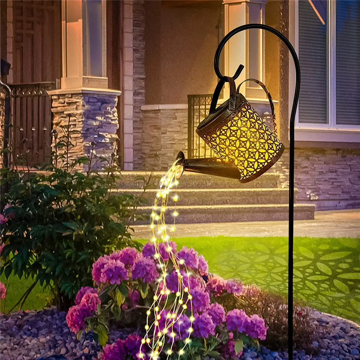 Solar Watering Can Light – Waterproof Outdoor LED Hanging Waterfall Lamp for Garden, Yard, Porch, and Backyard Decor